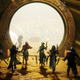 Destiny 2 Guardians embark on one of the Bungie 30th Anniversary Pack's new activities inside of a golden cave.
